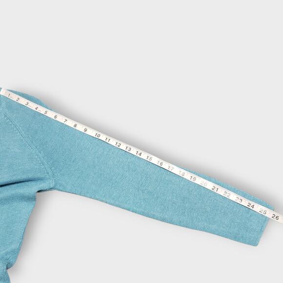 Eileen Fisher 100% Linen Raglan Sweater Turquoise Blue Small Pullover Casual - Picture 10 of 12